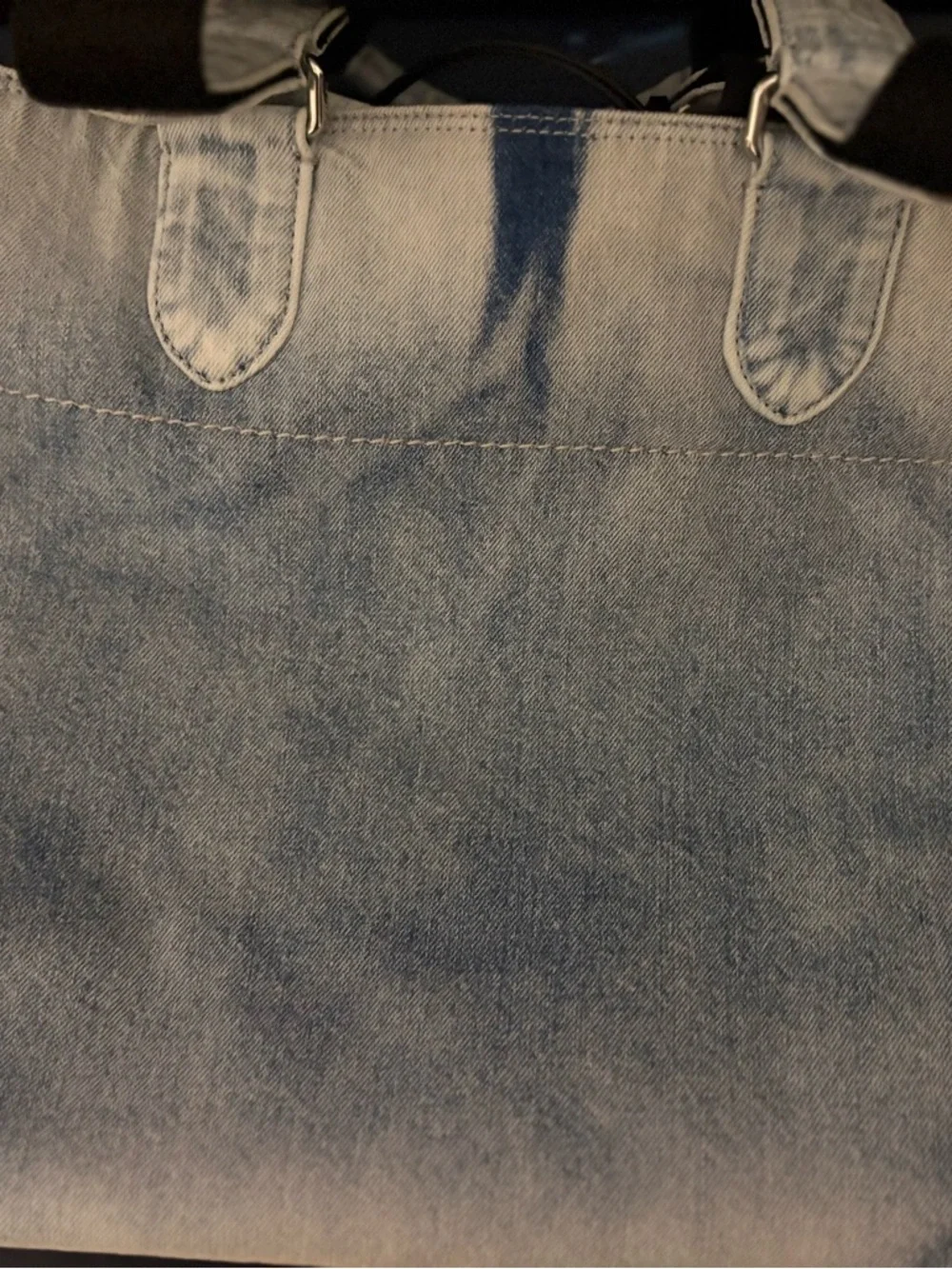 Coach Denim Tote with Black Straps Brand new